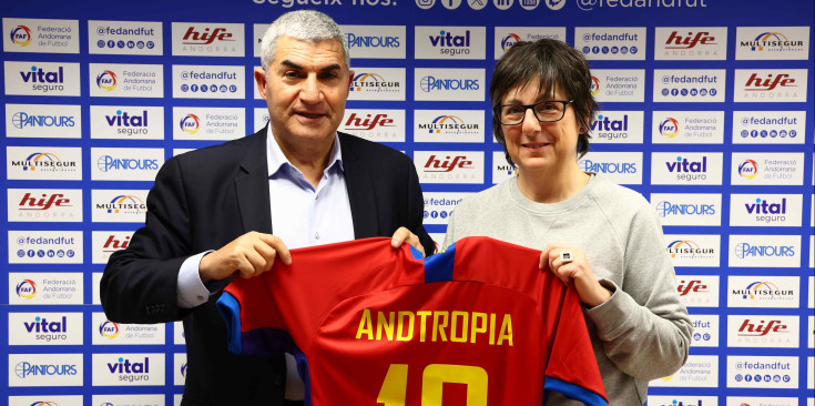 El president de la FAF, Fèlix Alvarez, i la fundadora d’Andtropia, Marta Alberch.