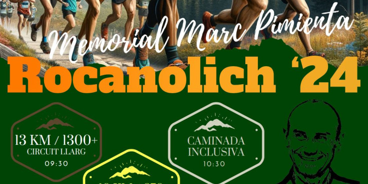 Cartell de la cursa de muntanya 'Rocanolich – Memorial Marc Pimienta'.