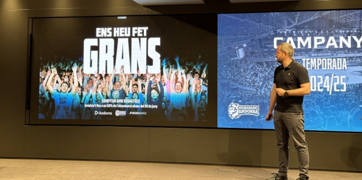 El fulletó promocional de la campanya d'abonaments del MoraBanc Andorra, 'Ens heu fet grans', corresponent a la temporada 2024-2025.