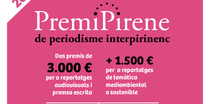 Cartell de la 28a edició del premi Pirene de Periodisme interpirinenc.