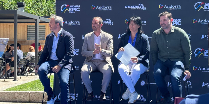 El ministre de Turisme, Jordi Torres, avui durant la roda de premsa de presentació de la 4a edició de l'Andorra Epic Pyrenées.