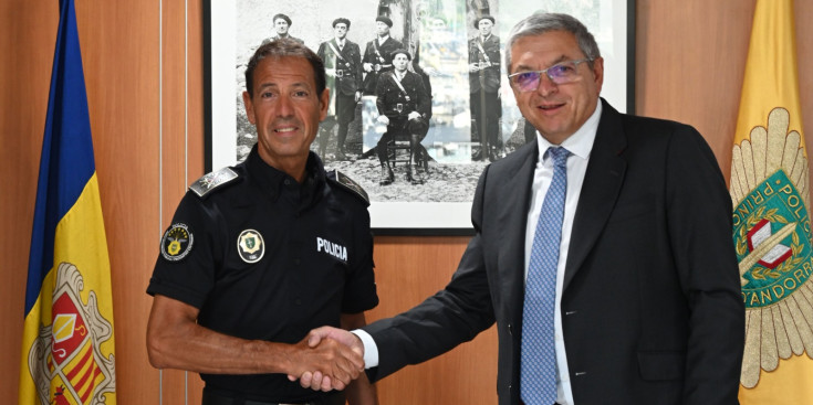 El director general de la policia, Bruno Lasne, i el director general del Consell Regulador Andorrà del Joc (CRAJ), Xavier Bardina.