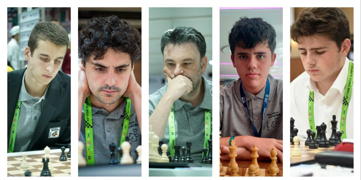 Imatge dels escaquistes que formaran l'equip masculí.