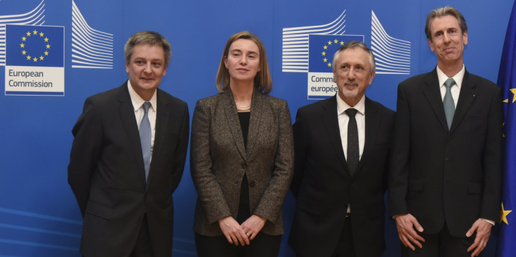 Saboya amb Federica Mogherini, representant de la UE, i els ministres d’Exteriors de Mònaco i San Marino.