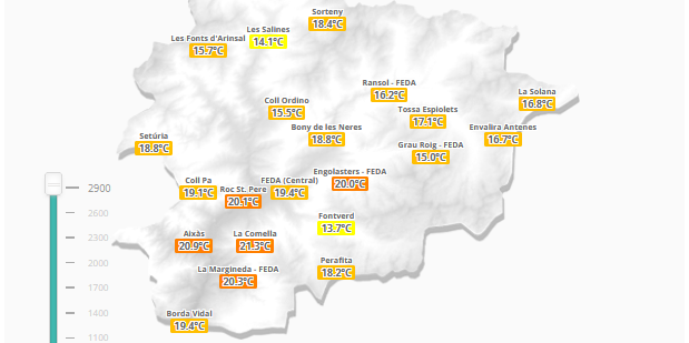 Les temperatures d'aquesta nit de dilluns a dimarts.