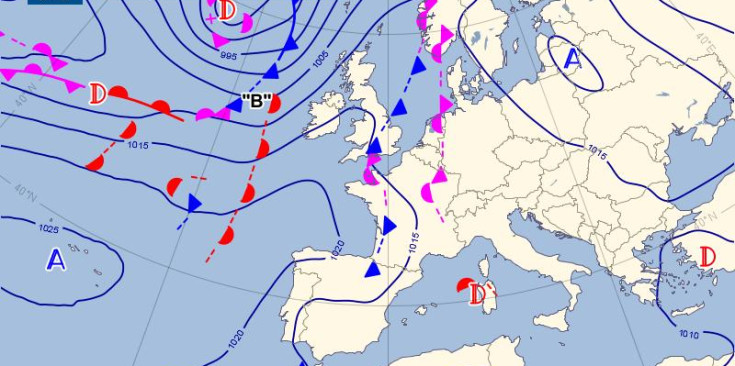 Mapa de les previsions meteorològiques.