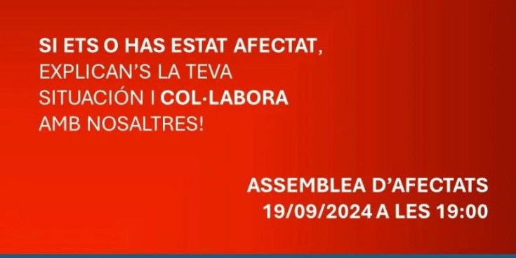 La convocatòria de l'assemblea pels afectats de l'habitatge