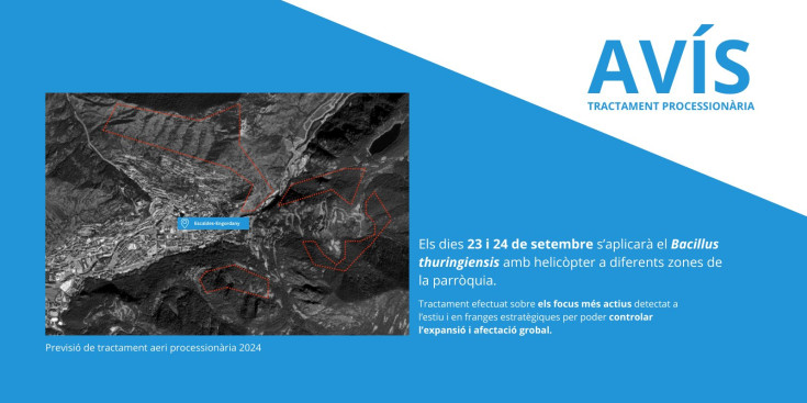 Avís del tractament aeri per al control de la processionària