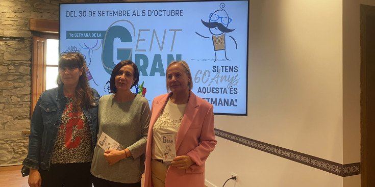 Cobo, Ramos i Barbero, avui durant la presentació de la setena edició de la Setmana de la gent gran.