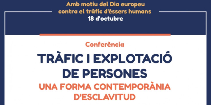 El cartell de les activitats organitzades per la secretaria d'Estat d'Igualtat i Participació Ciutadana per commemorar el Dia europeu contra el tràfic d'éssers humans.