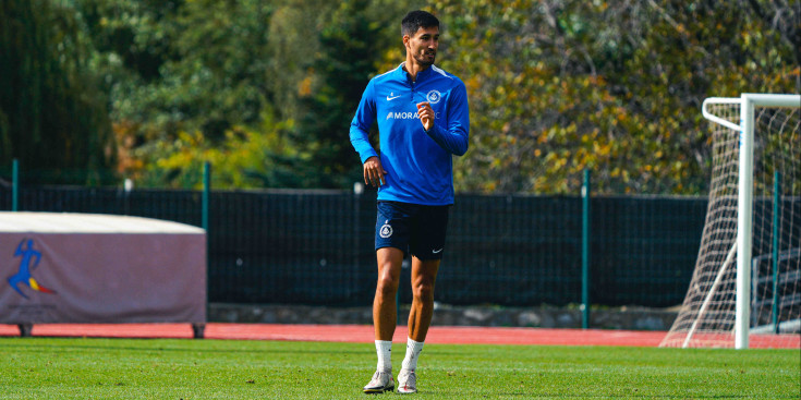 Pablo Trigueros durant un entrenament d'aquest octubre.