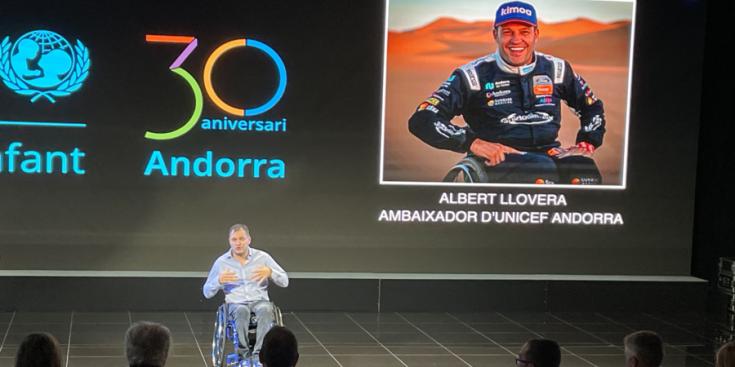 El discurs pronunciat aquesta tarda per l'ambaixador d'Unicef Andorra, l'esportista Albert Llovera.