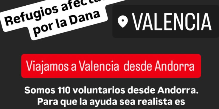 Cartell informatiu sobre la iniciativa d'un centenar de voluntaris andorrans per ajudar a les associacions animals.