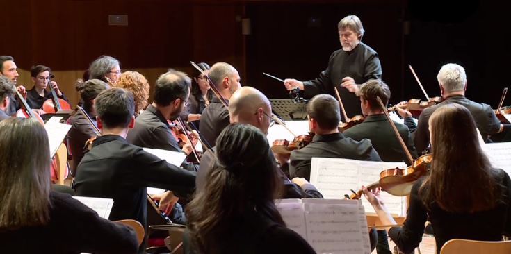 El director artístic de la Fundació ONCA, Albert Gumí, en una altra edició del concert de Santa Cecília.