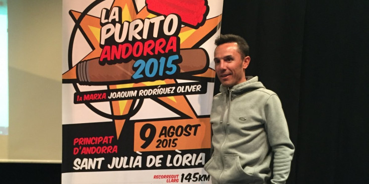 'Purito' Rodríguez, ahir a la presentació de la marxa cicloturista.