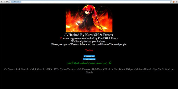 Captura d’una pàgina de Govern durant l’atac.