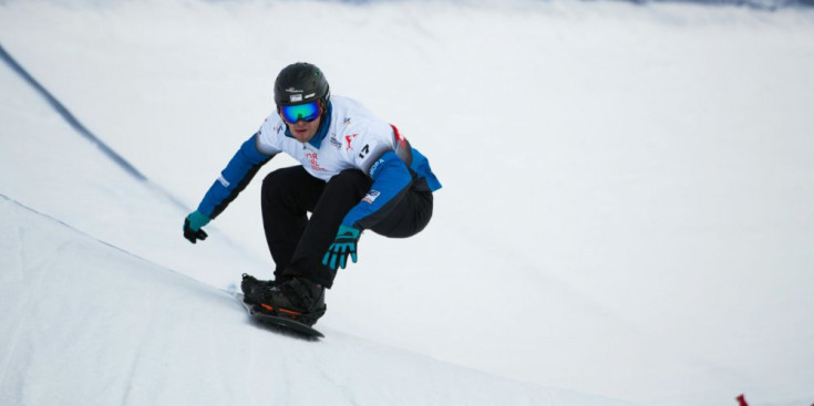 Marín, a la prova de la Copa del Món de Montafon.