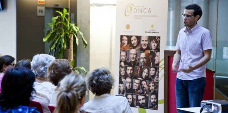 Josep Martínez, en una xerrada del cicle ‘Aprèn a escoltar l’ONCA’.