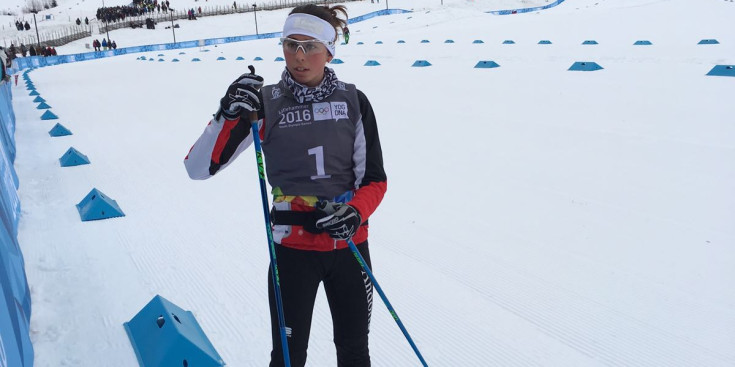 Carola Vila, abans d’iniciar la cursa a Lillehammer.