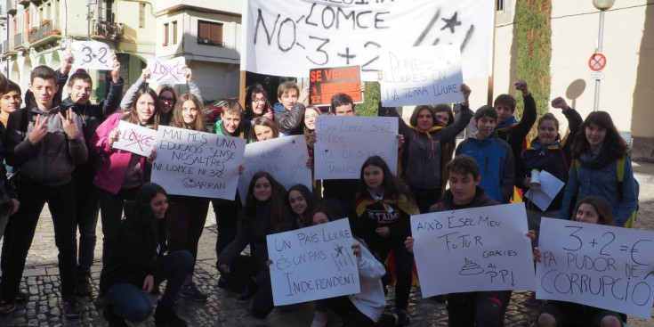 Protesta d’estudiants a la Seu d’Urgell contra la Lomce i el ‘3+2’.