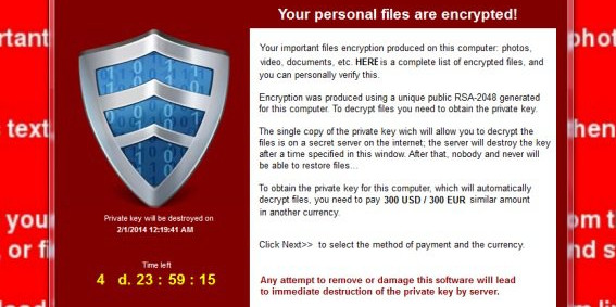 Captura de pantalla amb un dels missatges que anuncien que un ordinador ha quedat afectat pel virus.