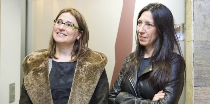 Les conselleres liberals Sandra Tudó i Eva Choy, dijous al Comú d'Ordino.