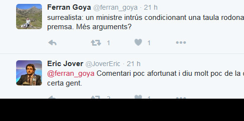 Detall dels tuits de Goya i Jover.