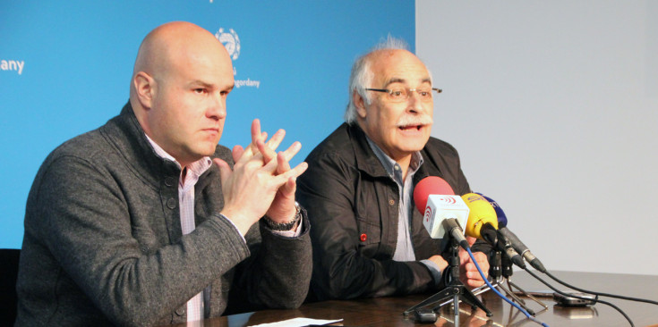 El cònsol menor, Marc Calvet, i el president de CAPESA, Eduard López, durant la roda de premsa celebrada aquest dilluns.