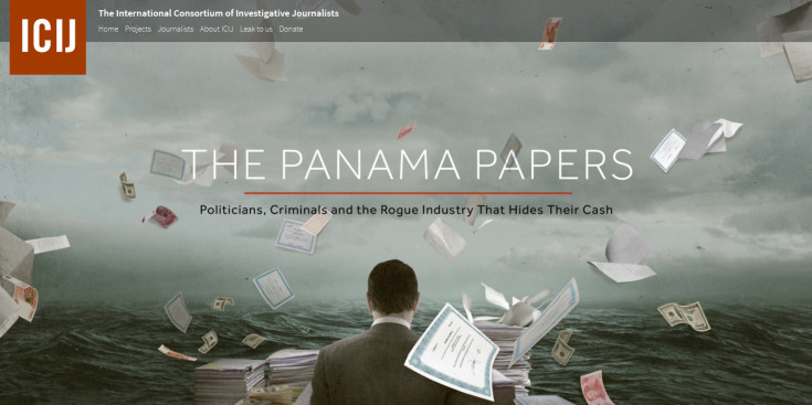 Pàgina d'inici dels Panama Papers.