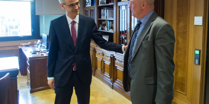 Antoni Martí amb el comissari europeu dels Drets Humans, Nils Muižnieks.