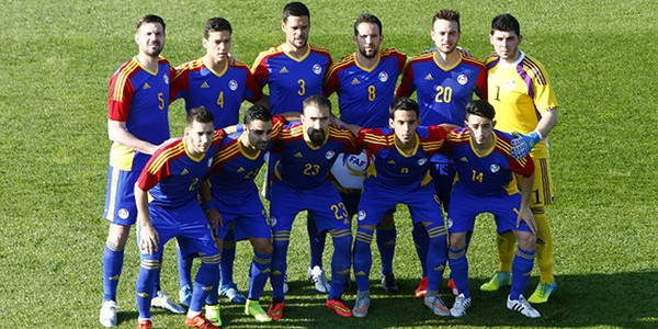 L’onze inicial que va sortir al terreny de joc de l’estadi Sportverein Bad Erlach, el divendres passat abans de l’amistós entre Andorra i Azerbaidjan.