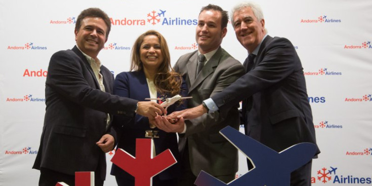 Presentació de la companyia aèria Andorra Airlines, el passat 2 d’abril, al Centre de Congressos de la capital.
