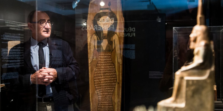 Luis Manuel Gonzálvez, comissari de l’exposició ‘Déus d’Egipte’ al Museu del Tabac i conservador del Museu Egipci de Barcelona, ahir.