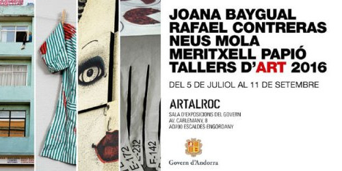 Cartell que anuncia la inauguració de la mostra dels Tallers d’Art de la Massana a Art al Roc.