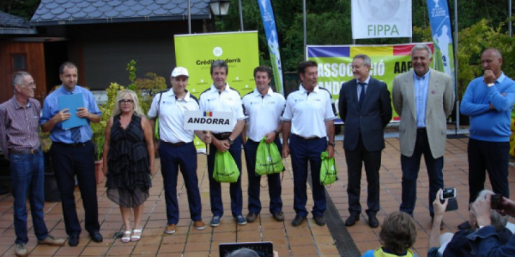 L’equip andorrà, amb els jugadors seleccionats que van acabar sisens.