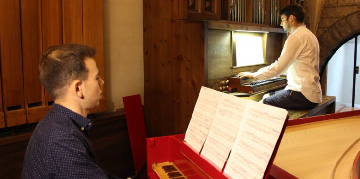 L’assaig aquest diumenge al matí de l’organista Aaron Ribas i el clavecista David Palanca.