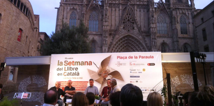 Tertúlia d’autors andorrans a la Setmana del llibre en català del 2014.