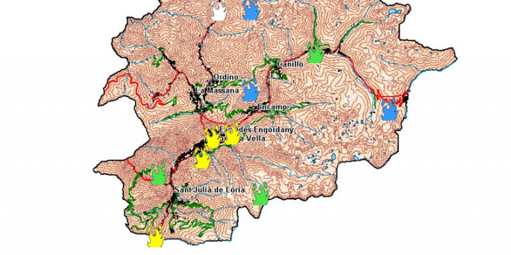 Mapa dels riscos d’incendis forestals publicat ahir al vespre.