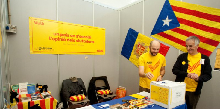Estand de l’Assemblea Nacional Catalana a la Fira d’Andorra la Vella 2014.