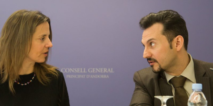 Gili i Alís durant una roda de premsa al Consell General.