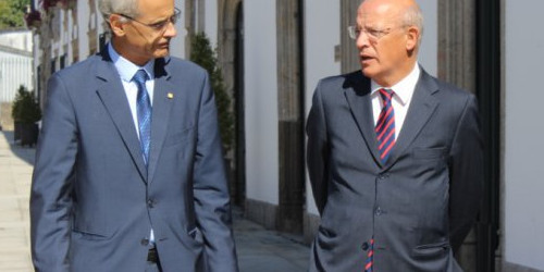 El cap de Govern, Antoni Martí, amb Santos, ministre d'Afers Exteriors de Portugal.