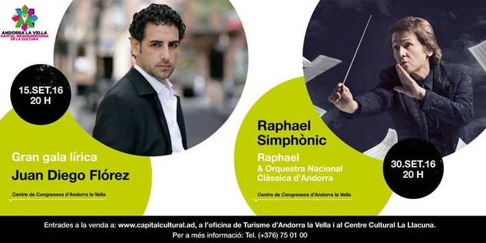 Juan Diego Flórez i Raphael actuaran a Andorra