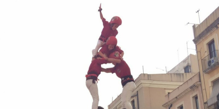 Els Castellers d’Andorra durant la seva actuació a Tarragona.